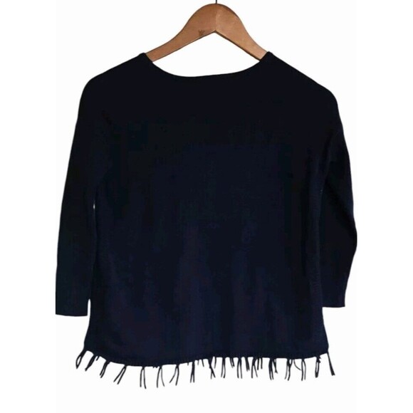 Lilly Pulitzer Sweater Girls Medium Blue Mini Ramona Caftan Fringe Coastal - Picture 4 of 7